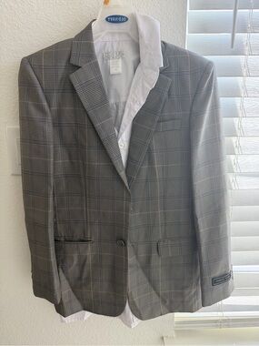 Andrew Fezza Gray Glen Plaid Suit Blazer